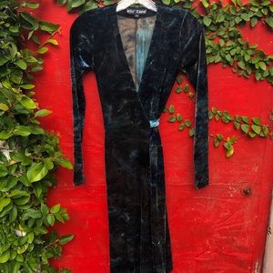 Vintage Betsey Johnson crushed velvet wrap dress